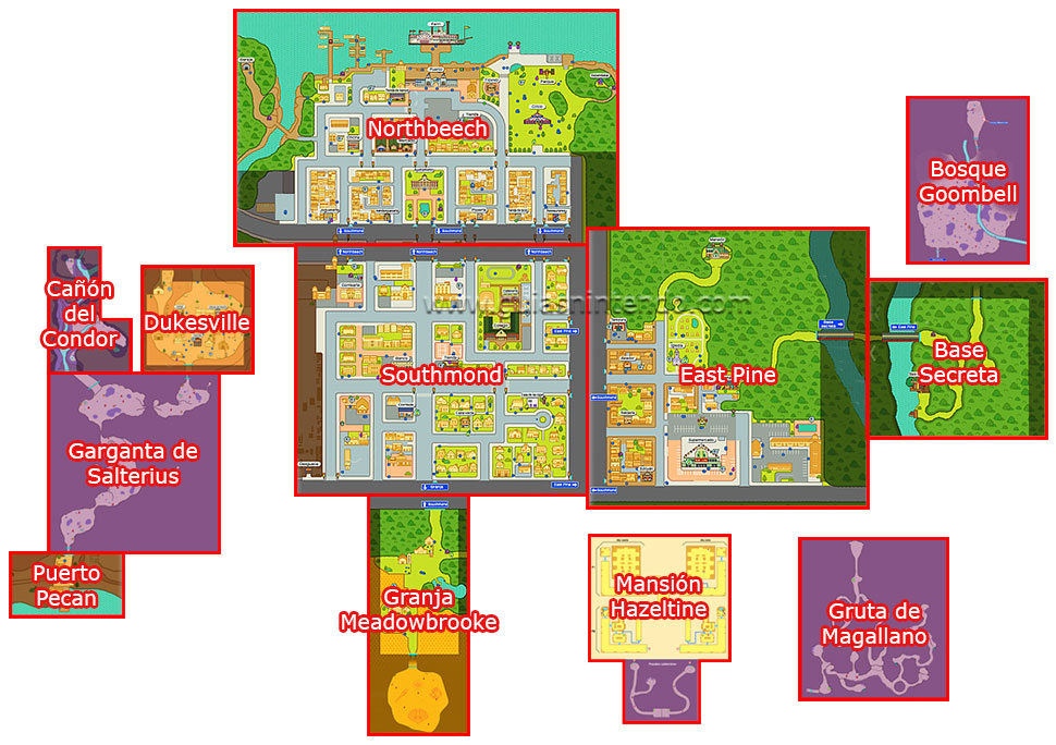 Mapa general de St. Peanutsburg (EE. UU.)